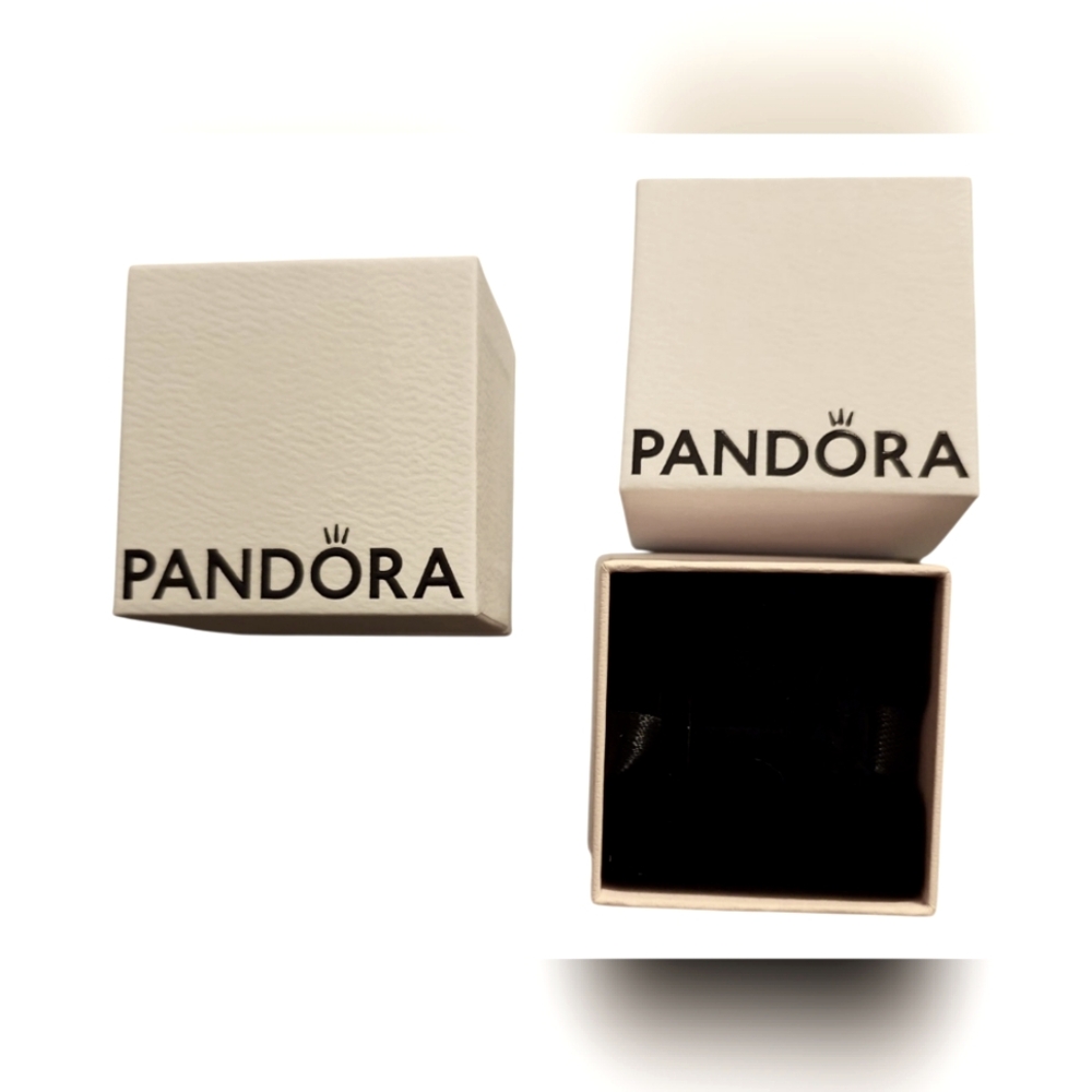 Pandora White Jewelry Box Set 2 Boxes With Pandora Gift Bag NEW